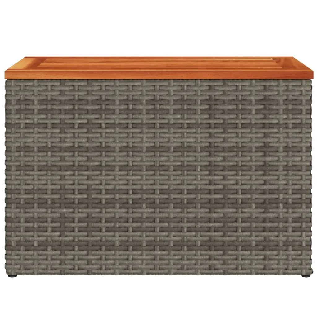 Tavolini da Giardino 2 pz Grigio in Poli Rattan e Legno - The Living Store - 7