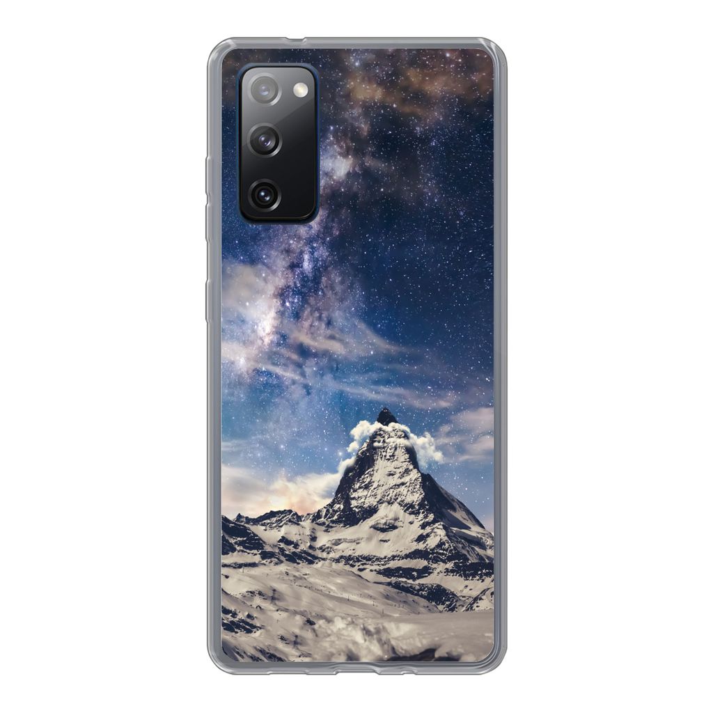 MuchoWow Handyhülle Schutzhülle Hülle für Samsung Galaxy S20 FE Berge - Sterne - Universum - Jungen - Mädchen - Kinder Silikon Softcase Hand...