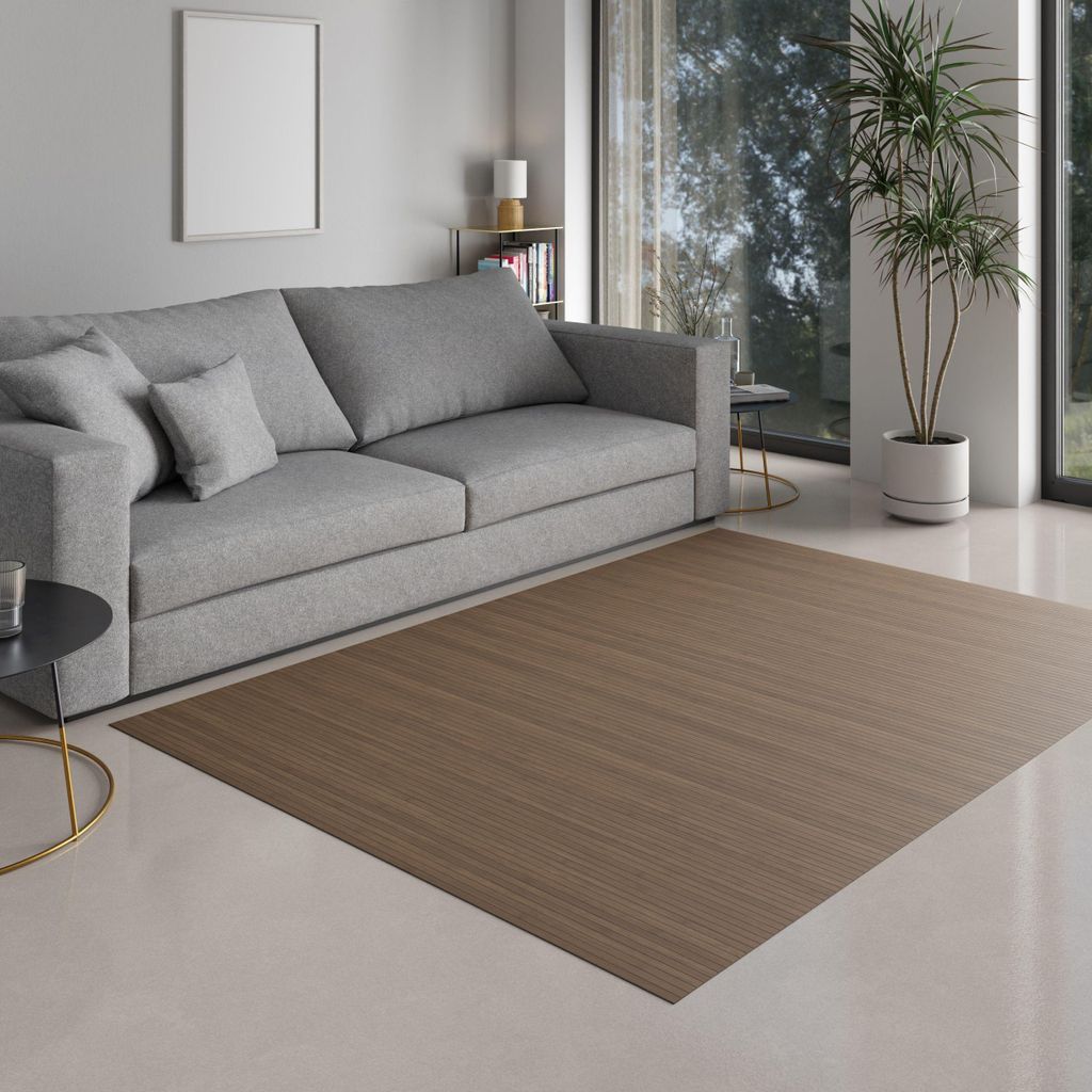 Bambusteppich, Teppich, Bambus Massive taupe 200x250 cm Matte, Läufer