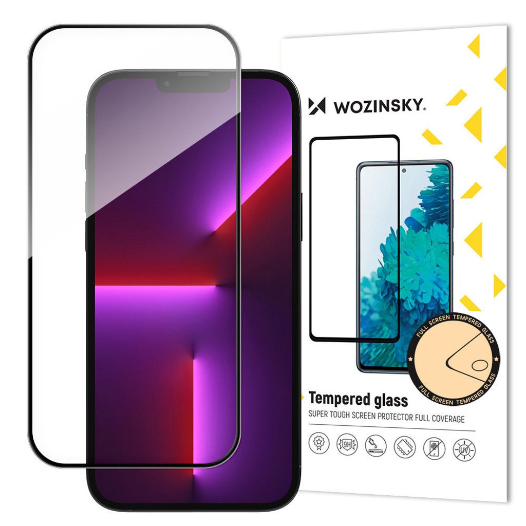 Wozinsky Full Glue Durable Tempered Glass Displayschutzfolie mit Rahmen für iPhone 15 - Schwarz