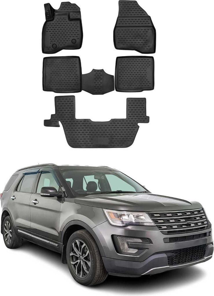 2015-2019 Ford Explorer tappetini TPE nero 5 pz Immagine del prodotto 