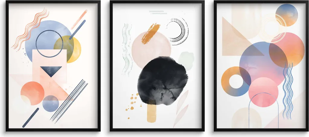 Quadri Moderni Poster Pastello - Arredamento Parete Astratto
