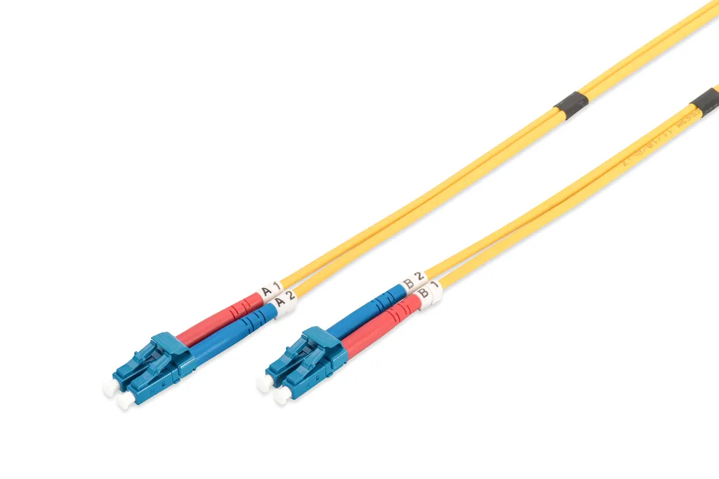 DIGITUS LWL Patchkabel LC/LC 09/125µm Singelmode Duplex Halogenfrei mit Messprotokoll gelb 7m