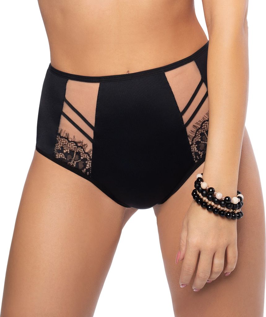 Gorsenia Damen Slip Brazilian Unterhose Unterwäsche K498 Paradise, schwarz, S