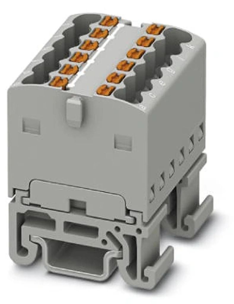 PHOENIX CONTACT PTFIX 12X1,5-NS15A GY 3002914 Verteilerblock Polzahl: 12 0.14 mm² 1.5 mm² Grau
