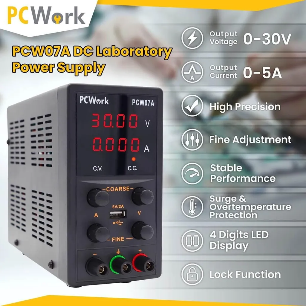 Alimentation pour réparation électronique PCWork PCW07A 30V 5A réglable - 4