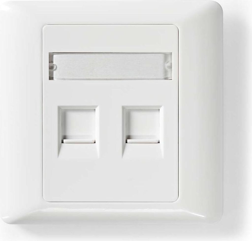 Nedis Network Keystone-Frontplatte - Frontplatte RJ45 - 2-Port port(s) - ABS - Weiss - Umschlag