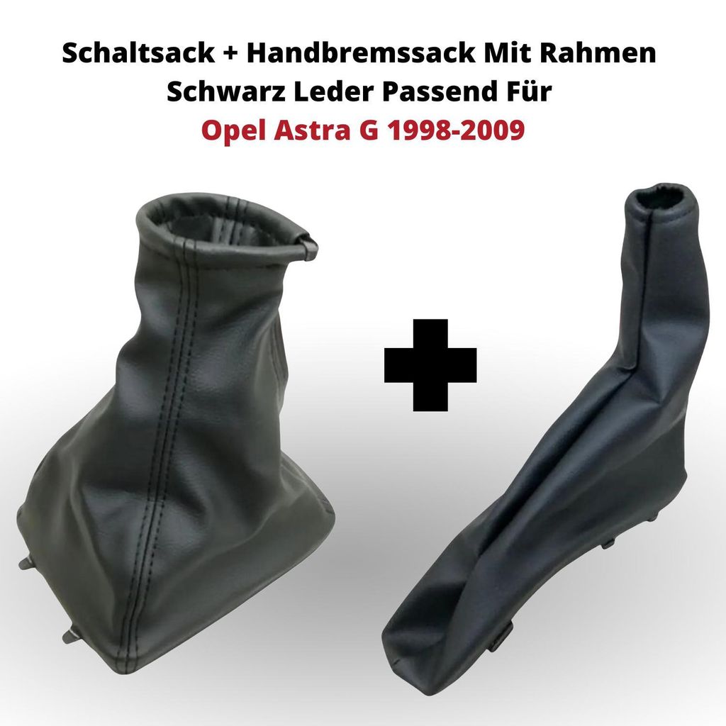 Schaltsack + Handbremssack Mit Rahmen Schwarz Leder Passend Produktbild 