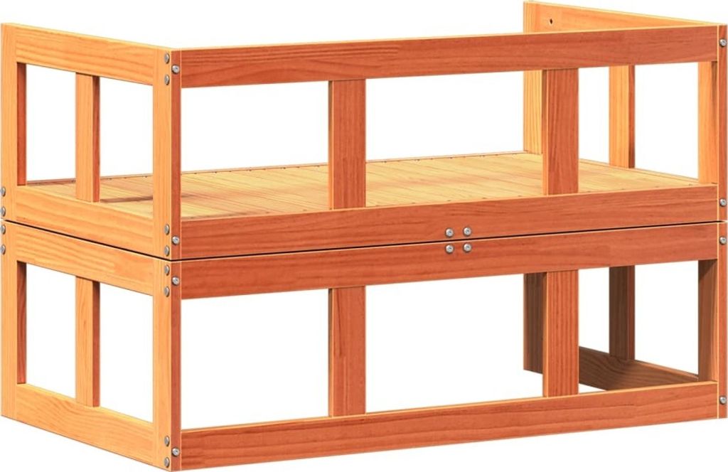 zahradní rozkládací pohovka 2 v 1 voskovaná hnědá z Obrázek produktu 3