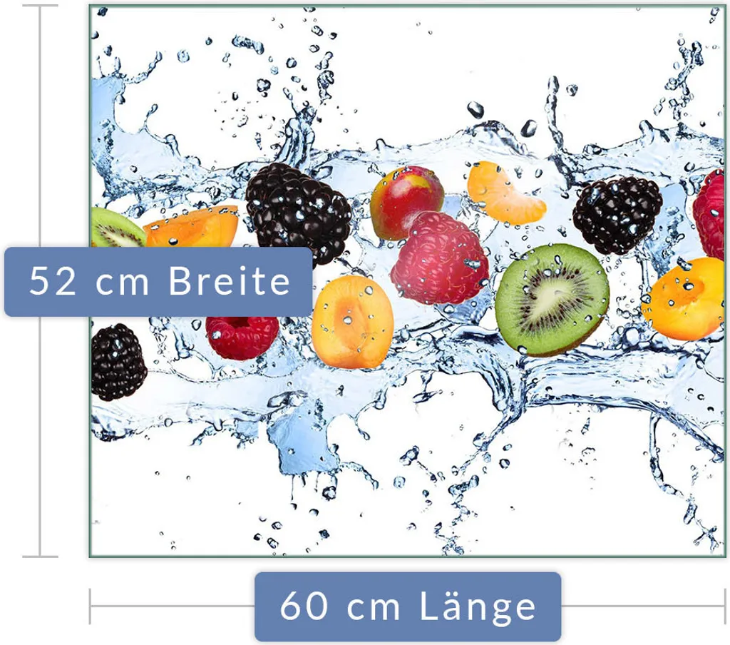 Copri Piano Cottura Ceramica 60x52 Vetro Temperato Protezione Frutta