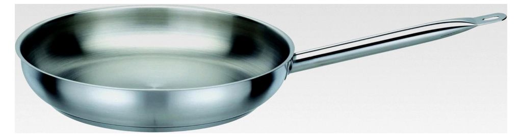 GastroTraditionell Le Chef Bratpfanne mit Edelstahlgriff - 32 cm, Silber