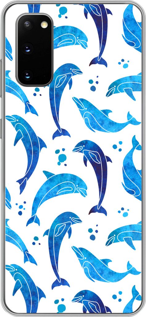MuchoWow Handyhülle Schutzhülle Hülle für Telefoonhoesje Samsung Galaxy S20 Mädchen - Delphin - Tiere - Muster - Mädchen - Kinder - Kinder ...