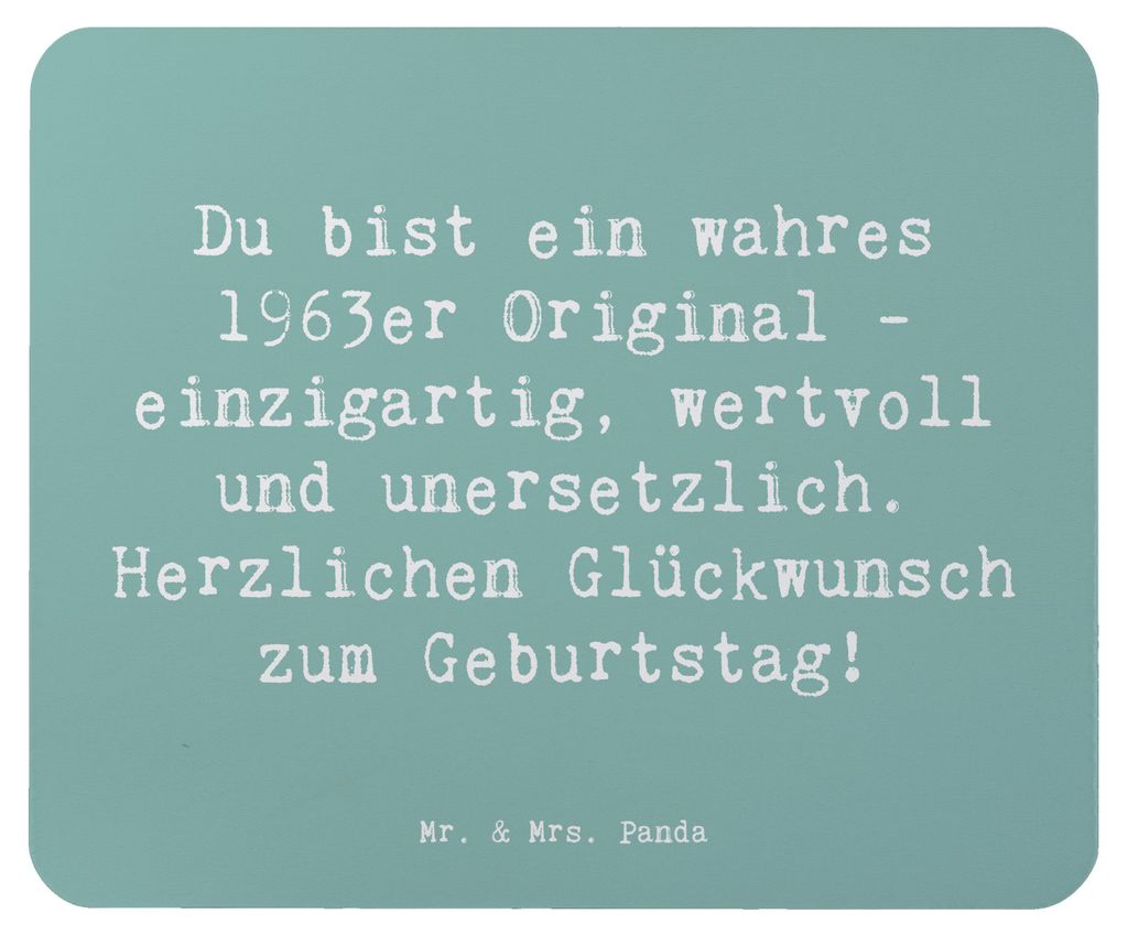 Mr. & Mrs. Panda Mauspad Spruch 1963 Geburtstag - Meeresbrise - Geschenk, Geburtstagswünsche, Glückwunsch, Mousepad, Alter, laptop, feiern, 1963e...