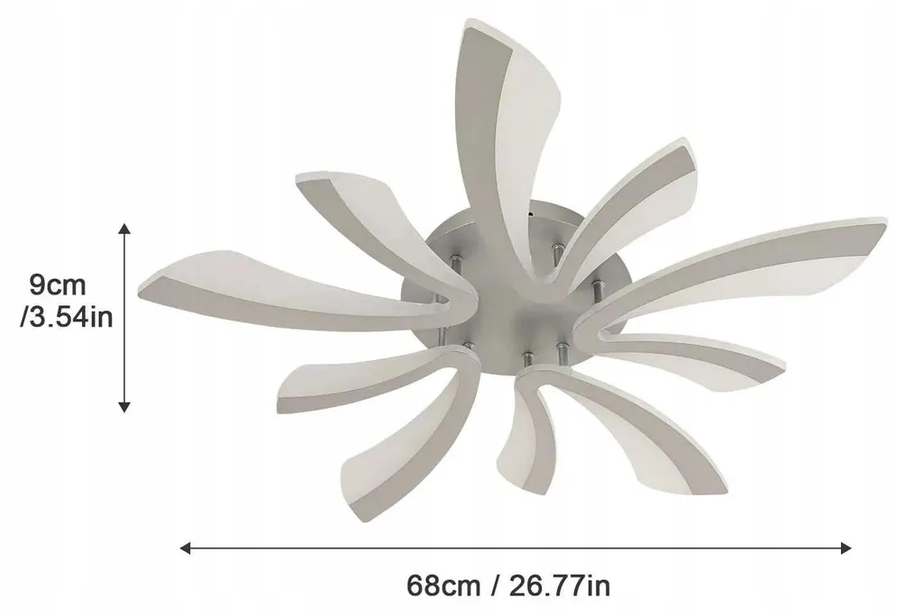 Plafonnier LED 48W Argent avec Intensité Réglable et Télécommande - 10