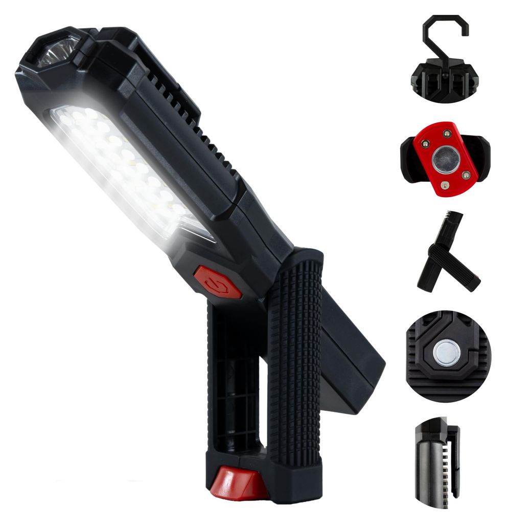 LED Arbeitsleuchte Akku Handlampe 360° Magnetfuß Produktbild 