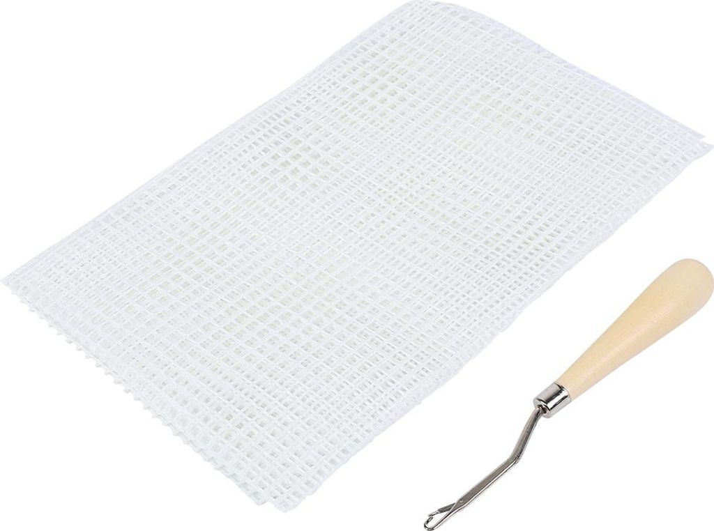 Haushaltsdiy Handgefertigte häkelnde Teppichteppich -Strick -Maschen -Tuch -Accessoire -Werkzeuge (Mesh 50x50 cmwood Griff Häkelhaken)