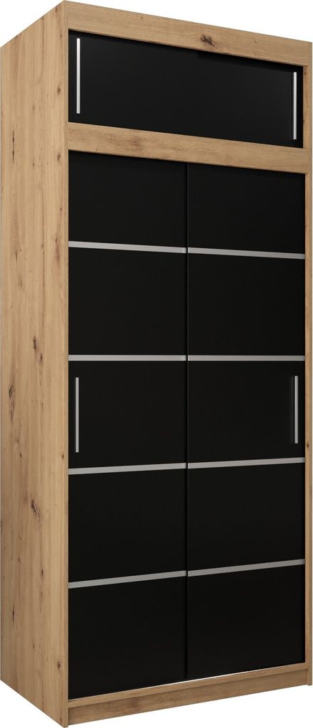 Kleiderschrank, Schiebetürenschrank Schlafzimmer, Schrank VERONA 1 100 mit Aufsatz, Höhe 240 cm