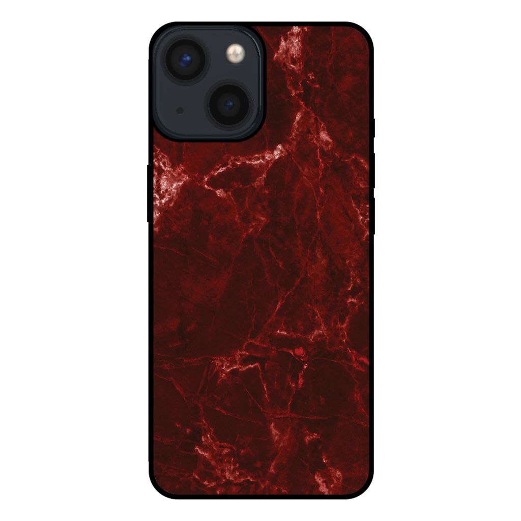 Smartphonica Handyhülle für iPhone 13 Mini mit Marmordruck - TPU-Hülle mit Marmordesign - Rot