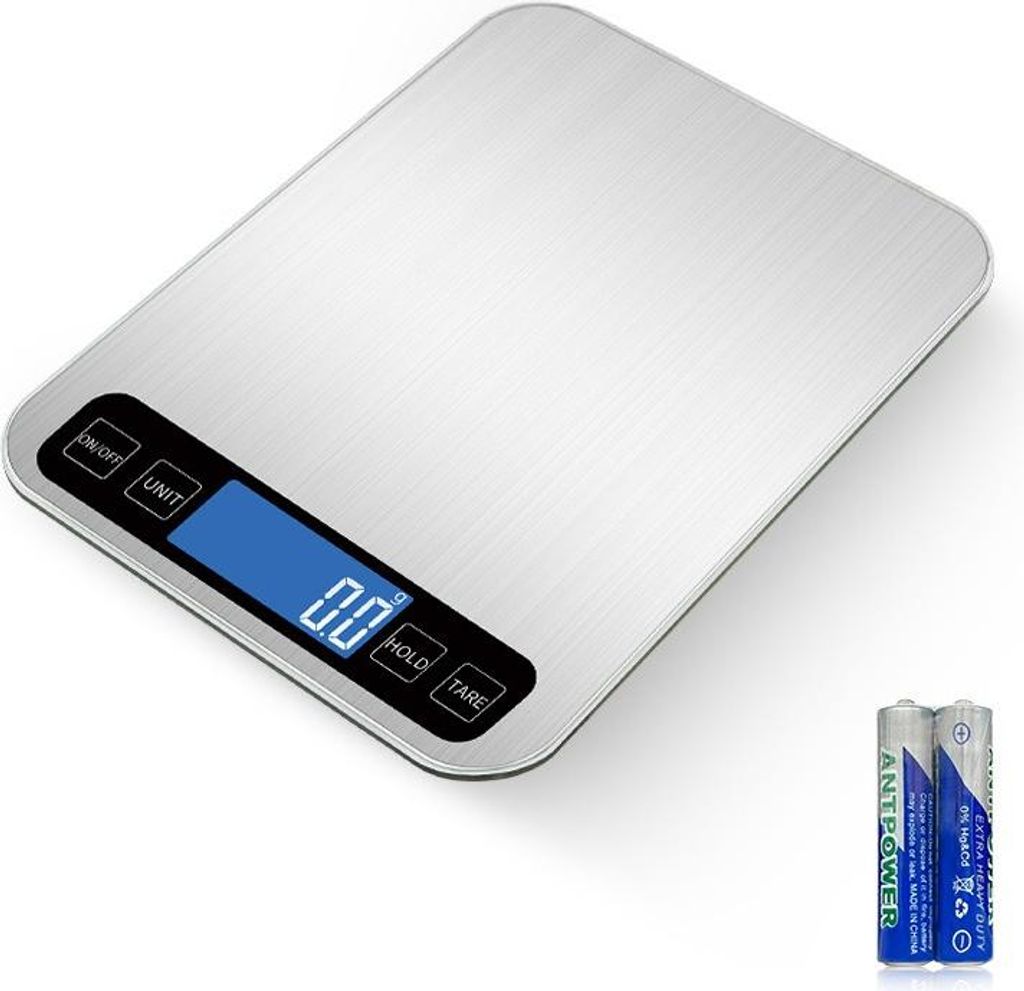 INF Digitale Küchenwaage 5kg/0.1g - Hochpräzise elektronische Lebensmittelwaage