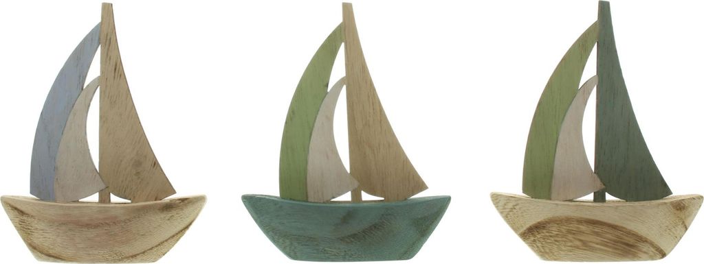 ohne Marke Segelboot Ahoi" 3er-Set beige/grün OneSize" Produktbild 