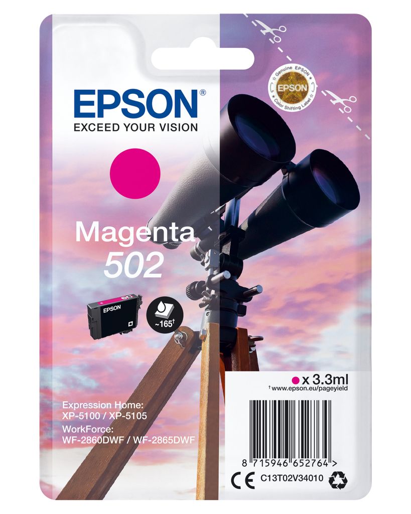 Epson 502 - 3.3 ml - magenta - original - sous blister Image du produit 