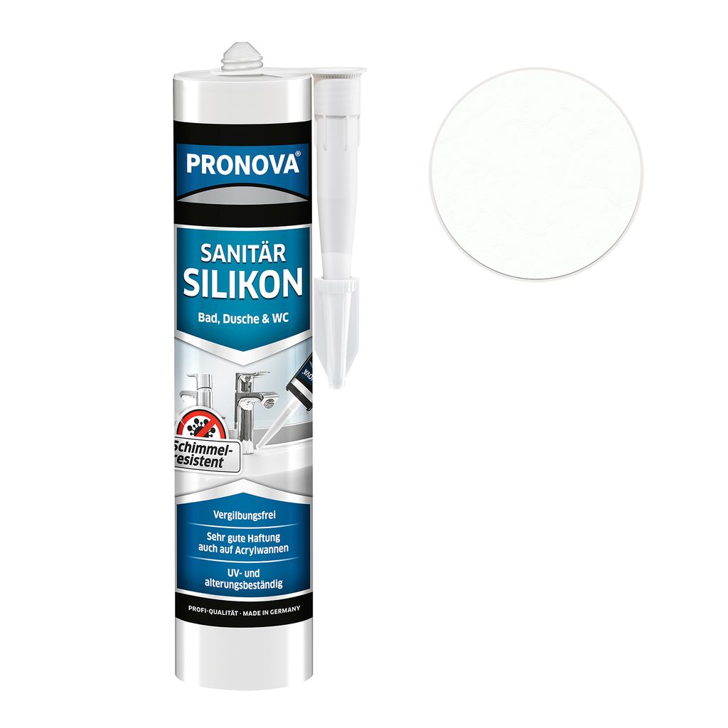 Sanitär Silikon,  Dauerhaft elastischer Silikon-Dichtstoff Produktbild 