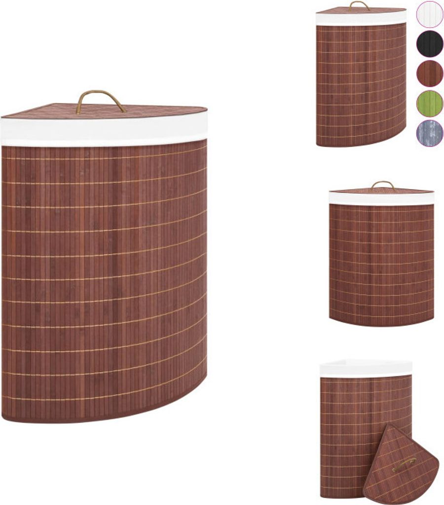 vidaXL Eck-Wäschekorb Bambus Braun 60 L - Wäschekörbe