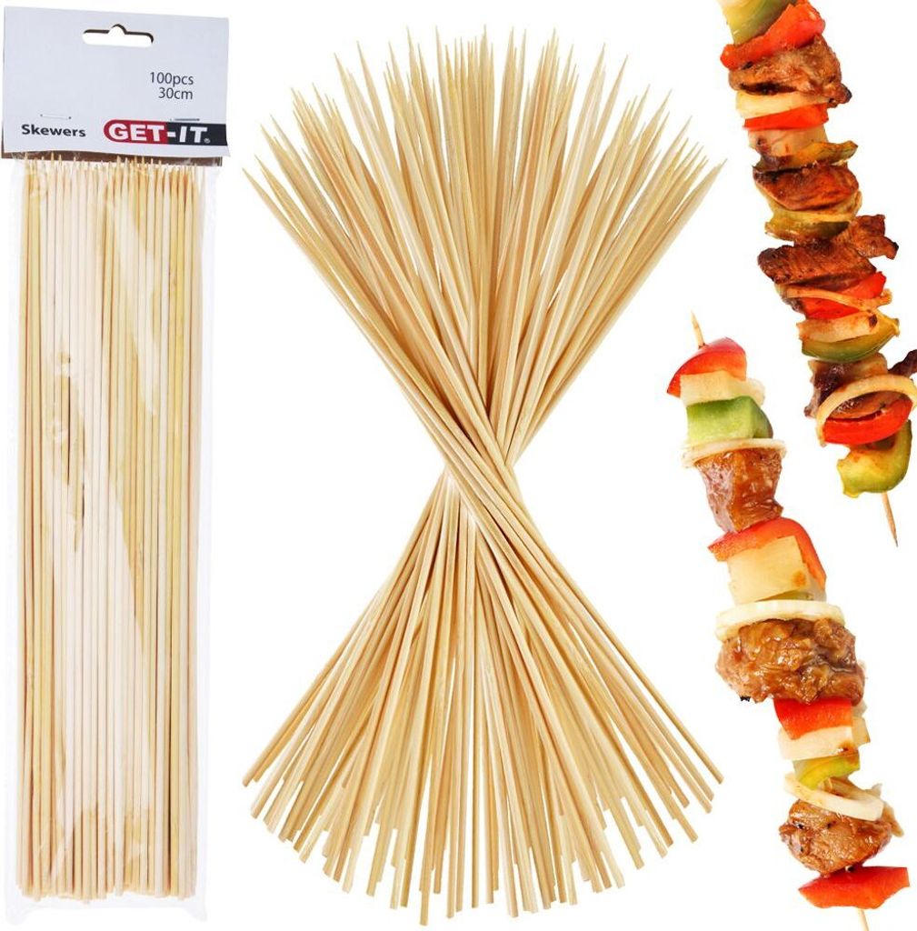 Zahnstocher aus Holz Holzspieße Spieße 100er-Set 30 cm Produktbild 