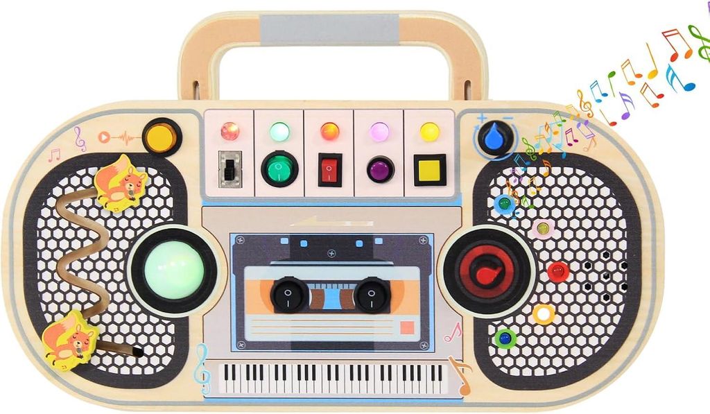 Holzspielzeug Radio Lernspielzeug Sensorik Montessori für Kinder