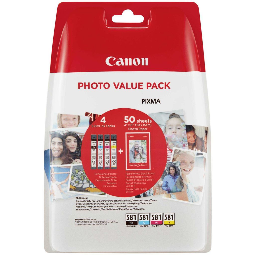 Canon 2106C005 Canon CLI-581 Photo Value Pack C/M/Y/BK Immagine del prodotto 