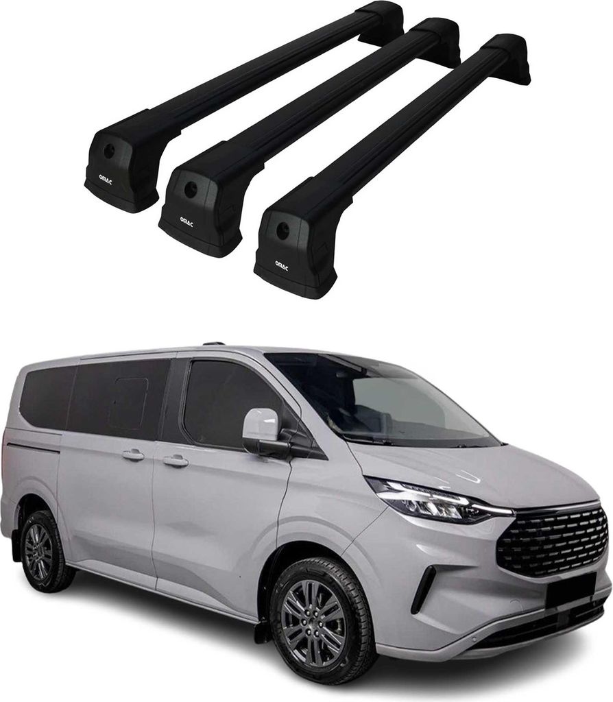 Dachträger Grundtäger für VW Transporter T7 2024-2025 75kg Alu Schwarz 3tlg