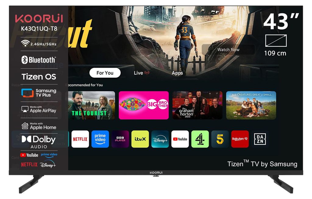 Koorui Smart TV – Operačný systém Tizen – QLED Ultra HD 4K Obrázok produktu 