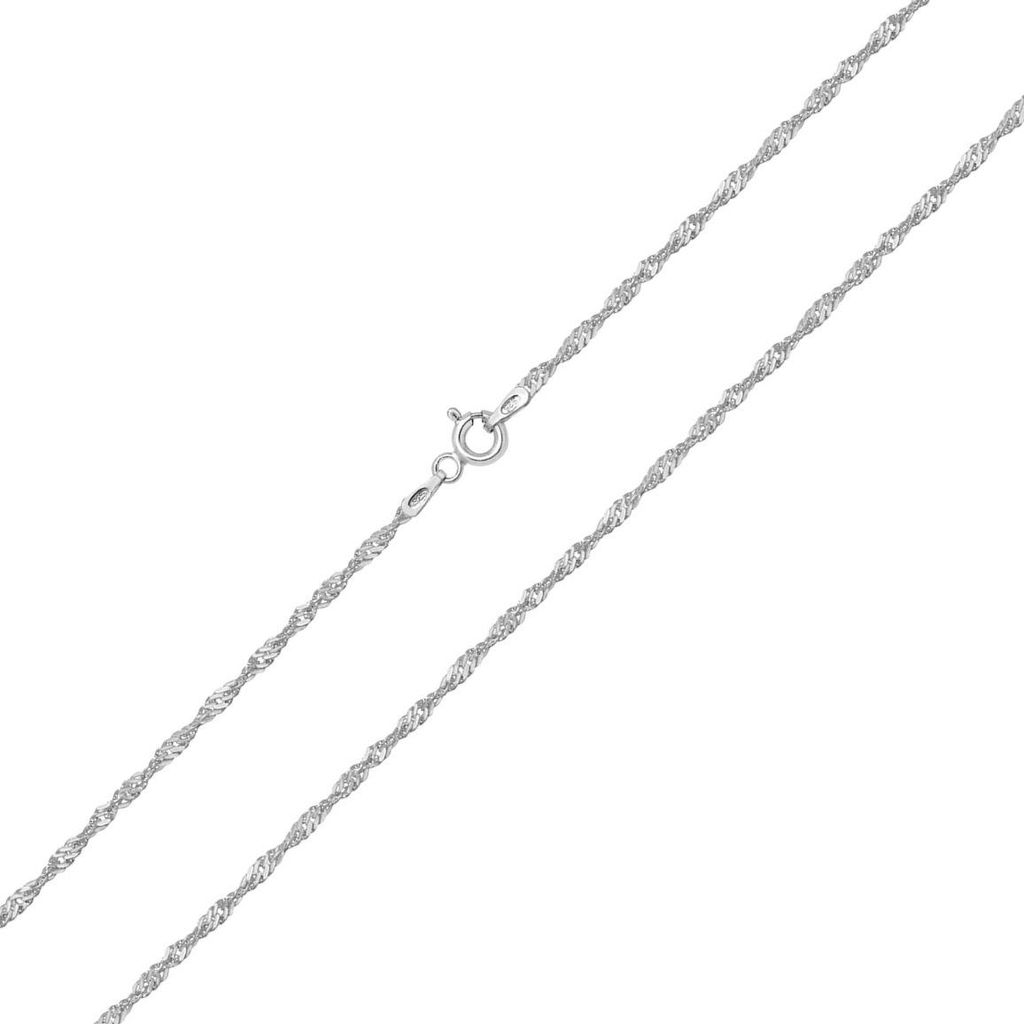 925 Sterling Silber Damen - Singapur Kette - 56cm; Produktbild 