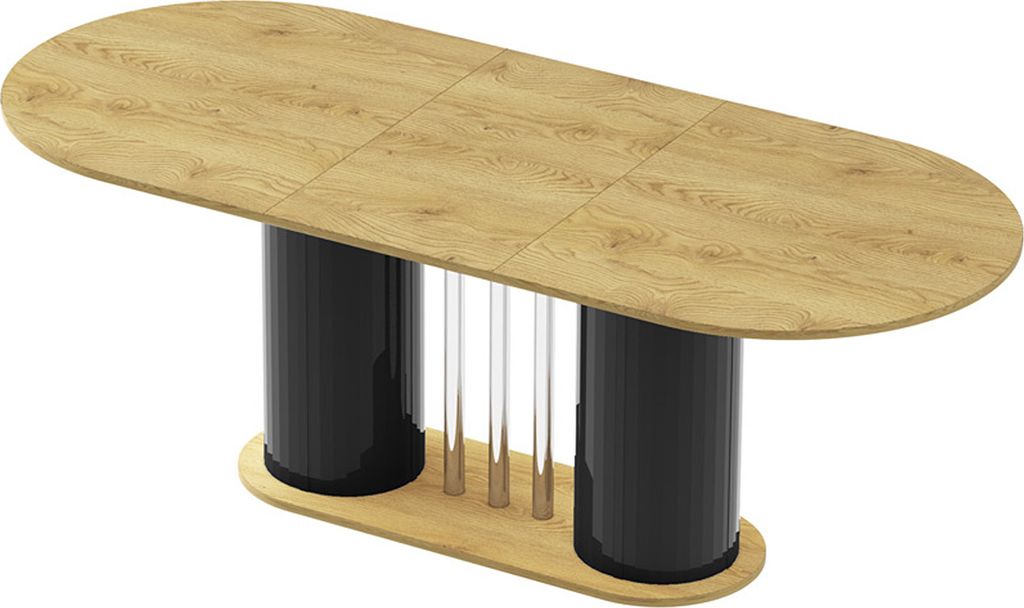 Design Esstisch HCE-111 Oval Hochglanz ausziehbar Tisch Esszimmer rund