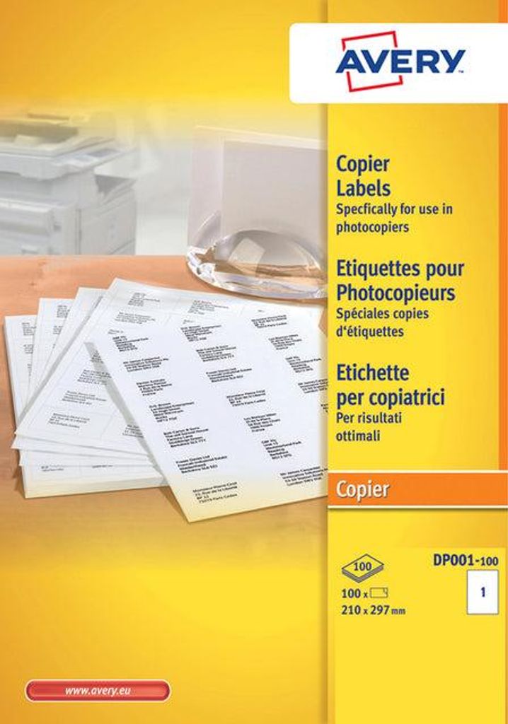 Avery - Label DP001 210x297 weiß 100 Etiketten