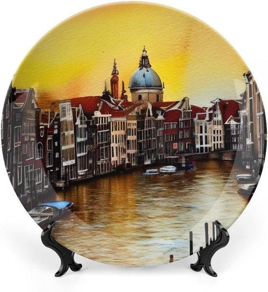 Venetianer Kunstwerk - Dekorative Tafel - Aquarellbild - 15 cm