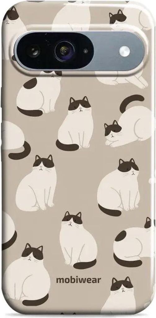 Handyhülle für Google Pixel 9, Mobiwear Elite Pro, Kaffe Miau