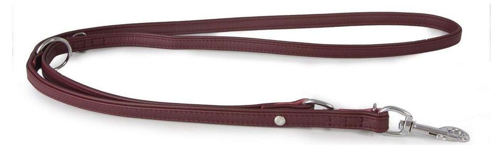Das Lederband Führleine Glückshund Merlot/Merlot, Maße: 200 cm / 18 mm