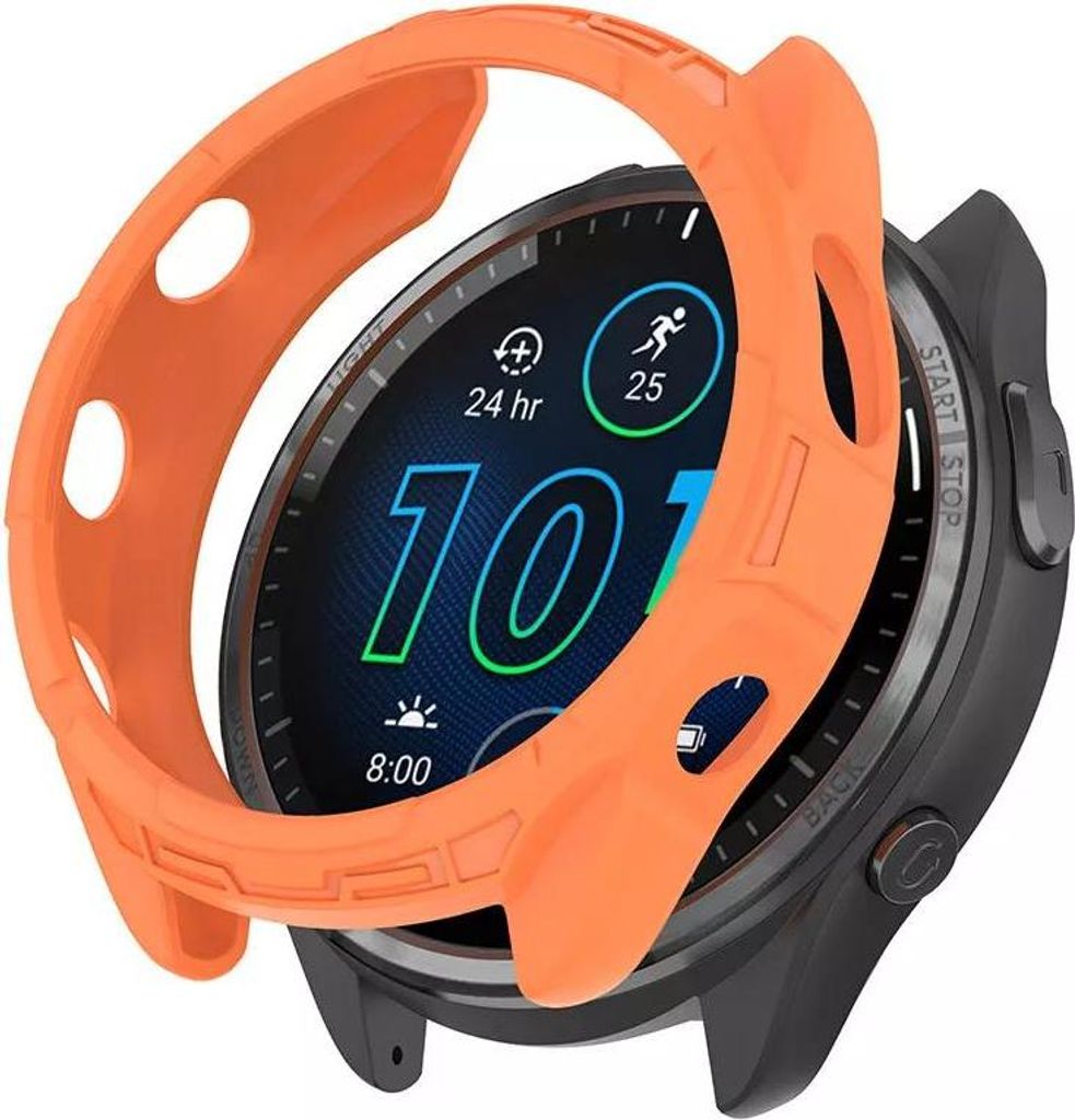 Strap-it Rugged TPU case - Schutzhülle passend für den Garmin Forerunner 965 (orange)