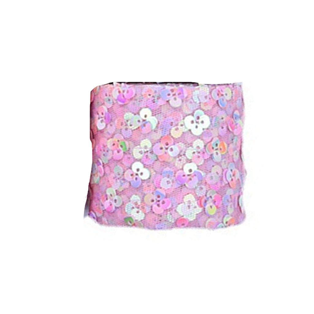 1 Roll Nähbandstickte Pailletten Multicolor Fine Textur Modernes Bandkleidungszubehör-Rosa