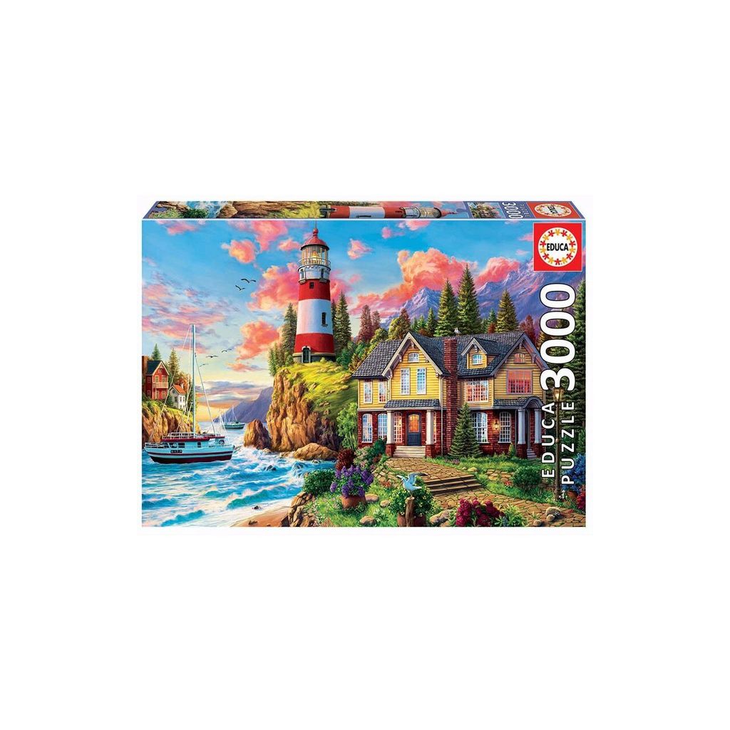Educa Puzzle Leuchtturm Ozean 3000 Teile - Legespiel