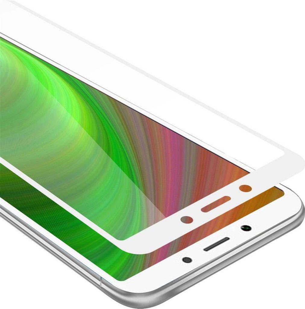 Cadorabo Panzerfolie für Xiaomi RedMi 6 Schutzfolie in Weiß Vollbild Folie Tempered Display Schutzglas