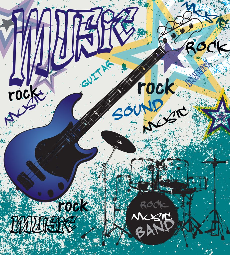 Fototapete - Blue Guitar 225x250cm - Vliestapete