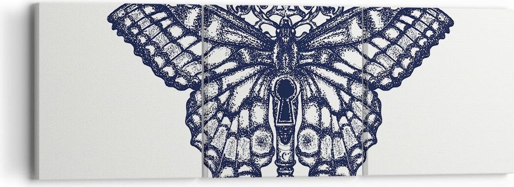 Bild auf Leinwand - Leinwandbild - Eleganz fantasie gotisch grafische - 90x30cm - Wand Bild - Wanddeko - Leinwanddruck - Bilder - Kunstdruck - Lein...