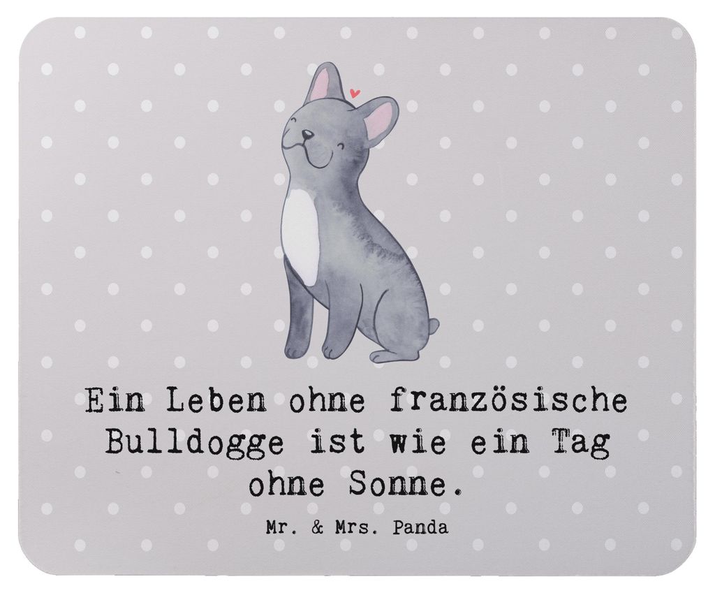 Mr. & Mrs. Panda Mauspad Französische Bulldogge - Grau Pastell - Geschenk, Hunderasse, Spruch, Mouse Pad, laptop, Hunderassen, charmanter Vierbein...