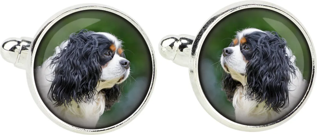 Gemelli Uomo Art-Dog Cavalier King - Nickel Free e Foto Alta Qualità