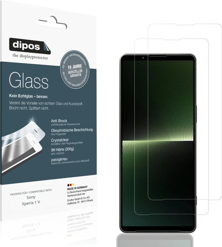 2x dipos Glass Protezione Premium per Sony Xperia 1 V 9H Flexible