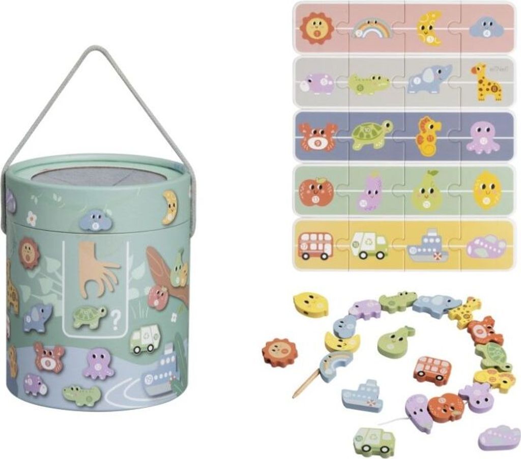 Fühl- und Findspiel 2in1 im Eimer | das Kinder 2in1 Fühl-Memory Spiel aus Holz