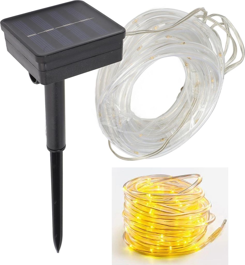 Solar Rope String Lights Wasserdicht Hohe Helligkeit LED Solar String Lights für Garten Balkon Weihnachtsdekoration Warmes Licht