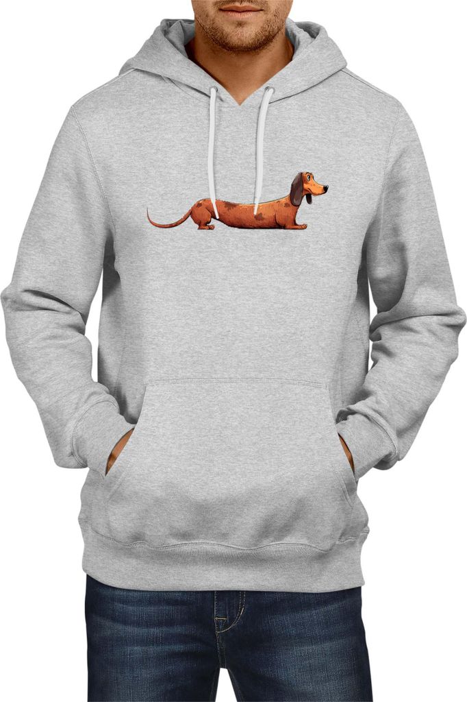 Herren Kapuzenpullover Funny Dogs Breeds Dachshund Dog Breed 020, Man 2XL / Grau